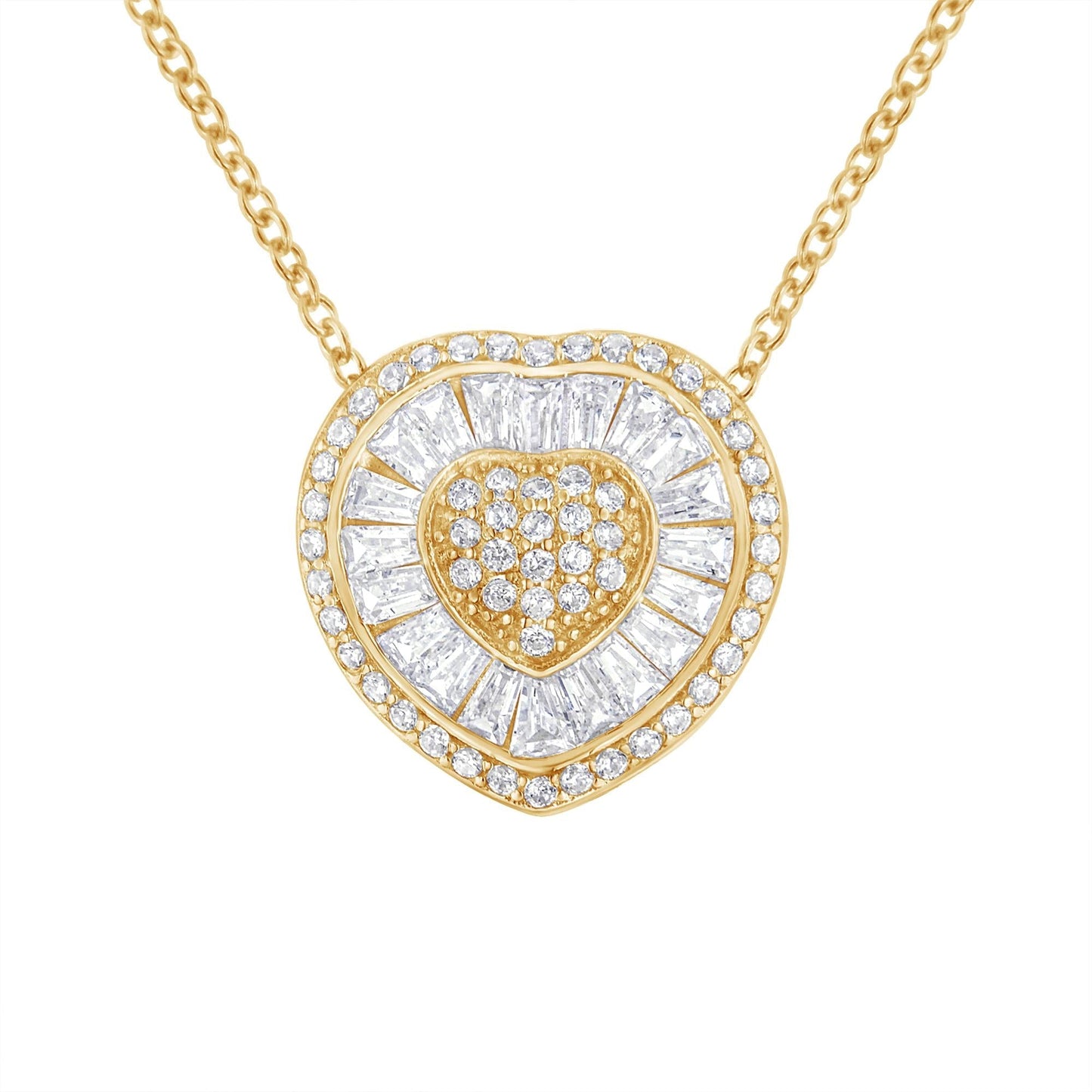 10KT Yellow Gold Diamond Heart Pendant Necklace (1/2 cttw, H-I Color,